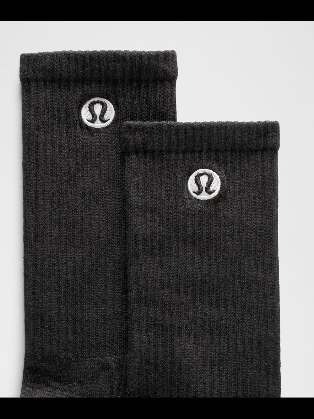 lululemon Unisex Size M Daily Essential Socks, Black Crew Socks, 3-Pack NWT